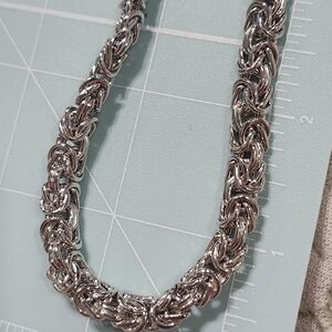 NWT JTV Rhodium Over Sterling Silver 8mm Domed Byzantine 20 " Necklace